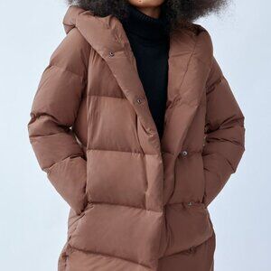 Brown Babaton Duvet Puffer Mid